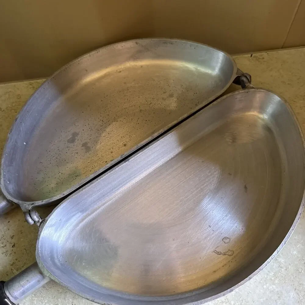 Merit Double Sided Fish Omelet Fry Flip Pan Skillet Vintage USA